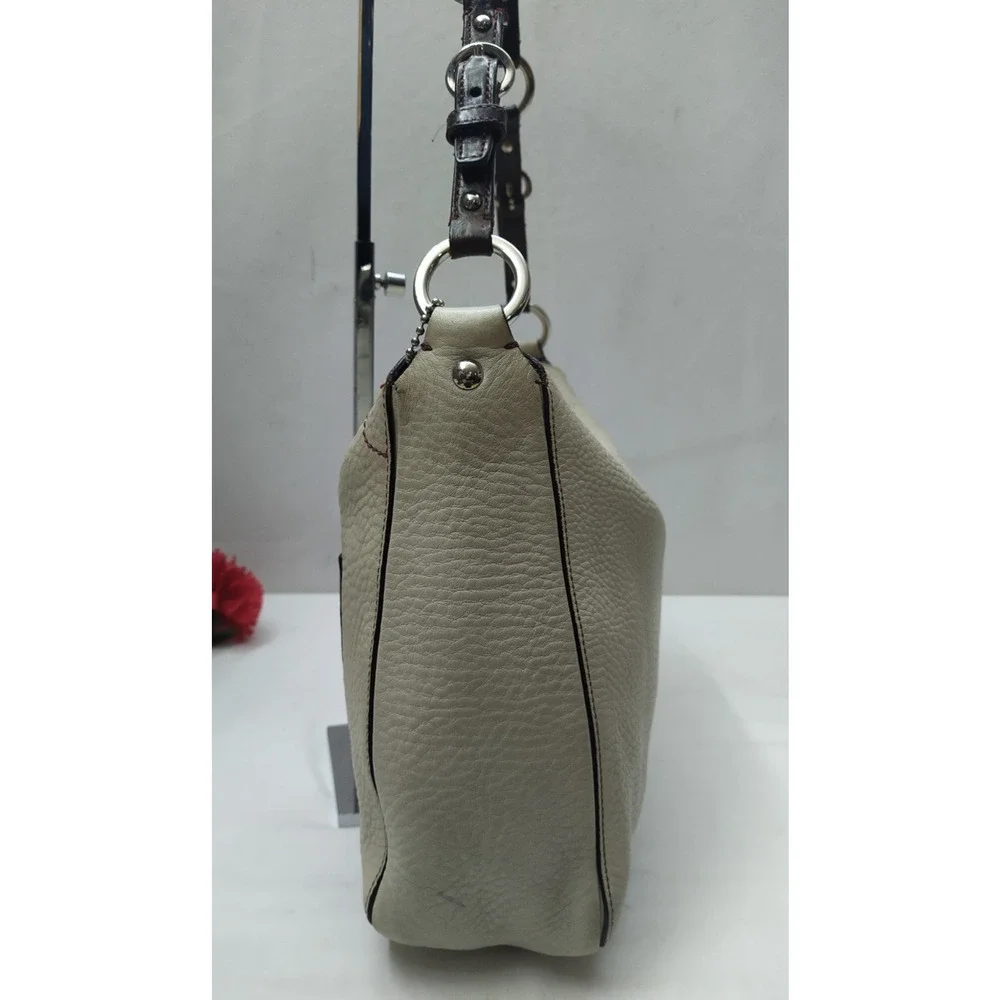 Coach Chelsea Ivory Pebbled Leather Turnlock Hobo Shoulder Bag